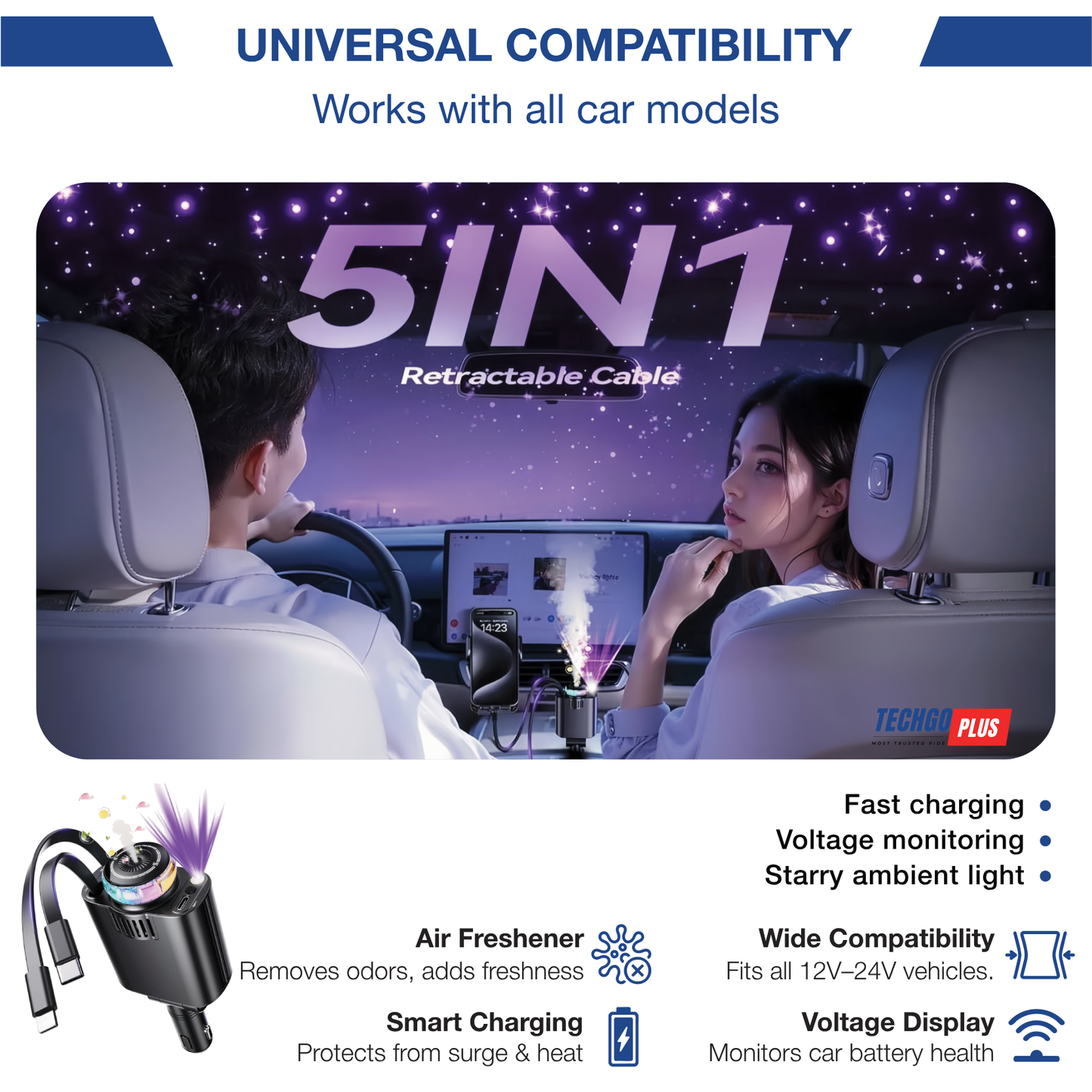 TGP™ Fast Charging Car Charger 5 IN 1 Ultra